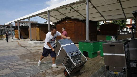 Imagen de archivo del desmontaje de las casetas.