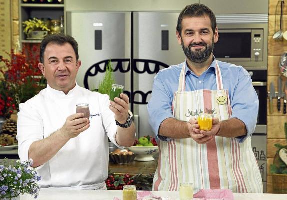 Martín Berasategui y David de Jorge, con el resultado de su incursión en la comida infantil. 