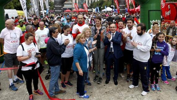 Ruth Beitia, en la apertura de la carrera.