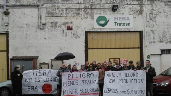 Imagen de la empresa en 2014, cuando sus trabajadores protestaron ante la puerta.