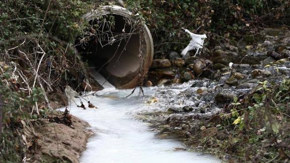 El vertido se inició en una tubería que desemboca en el cauce del río Tejas.