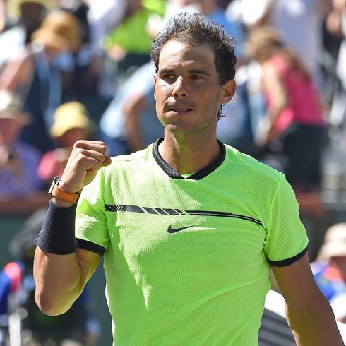 Rafa Nadal, en un partido de Indian Wells.