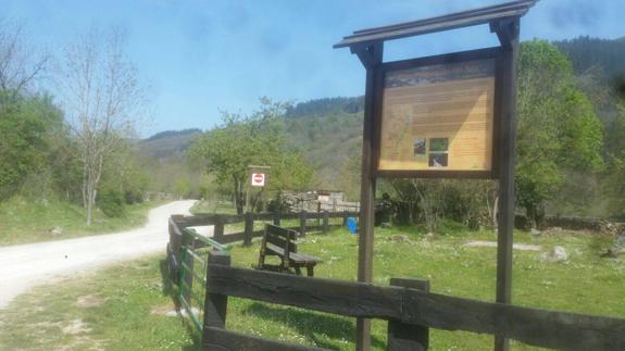 Paseo de Sajuca, a la orilla del río Saja, lugar en el que la mujer fallecida sufrió la embestida de la vaca.