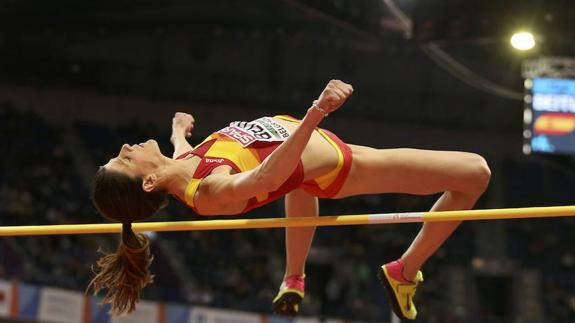 Ruth Beitia, durante elCampeonato de Europa de este año