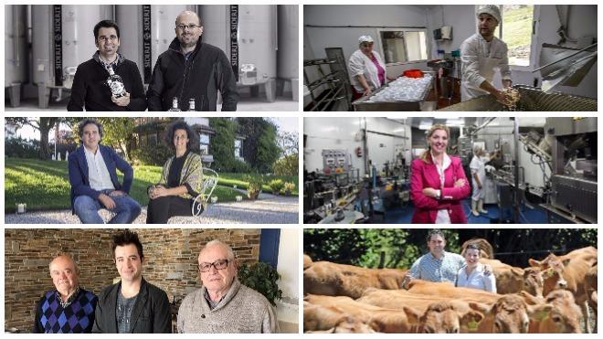 De arriba a abajo y de izquierda a derecha: Siderit, Los Tiemblos, Grupo Deluz, Delicatessen La Ermita, Herederos de Tomás Ruiz, La Pasiega Pelada y Grupo Ibiolimusin.