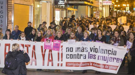 Manifestación copntra la violencia de género celebrada en noviembre de 2016 en Santander. 