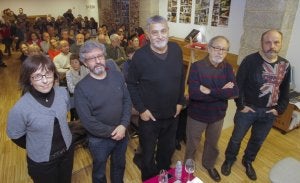 Nuria García, Limorti, Velázquez, Cuende y Balbona, ayer.
:: D. PEDRIZA