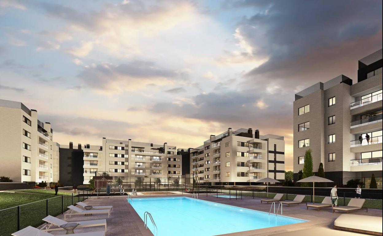 Infografía del tipo de construcciones y promociones que realiza Habitat Inmobiliaria. 