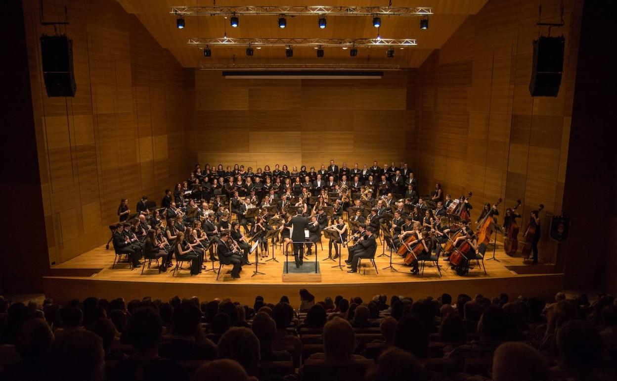 Banda Sinfónica de Arroyo de la Encomienda en una actuación en la Sala de Cámara del Auditorio Miguel Delibes. 