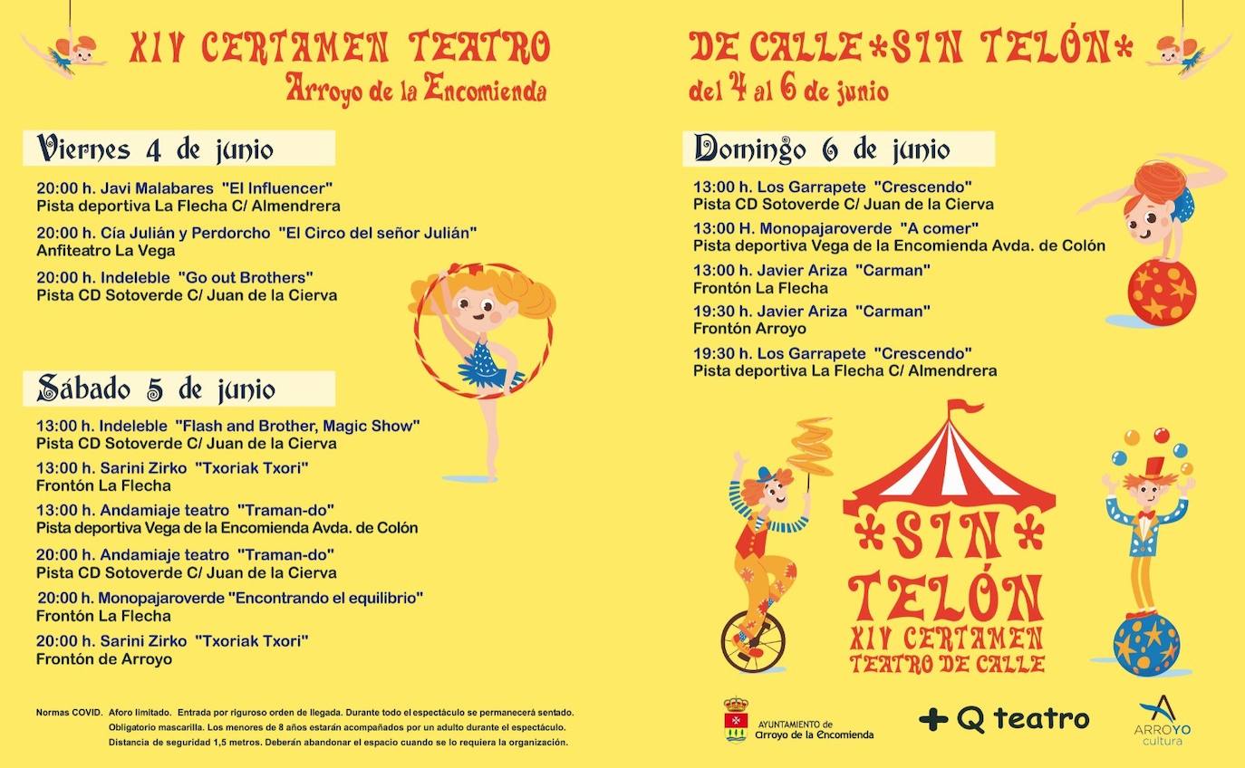 Cartel con la programación del festival de este año. 
