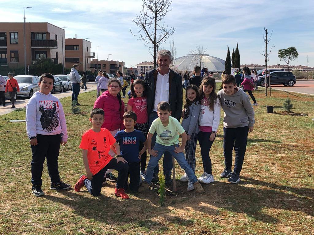 Plantación escolar de árboles