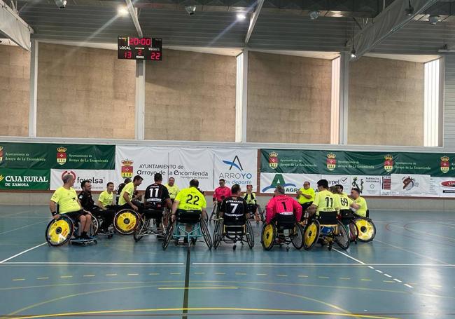 Inclusport y CB Parla de silla de ruedas celebrando el partido