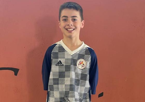 El jugador arroyano del Alevín Provincial Daniel García de las Heras