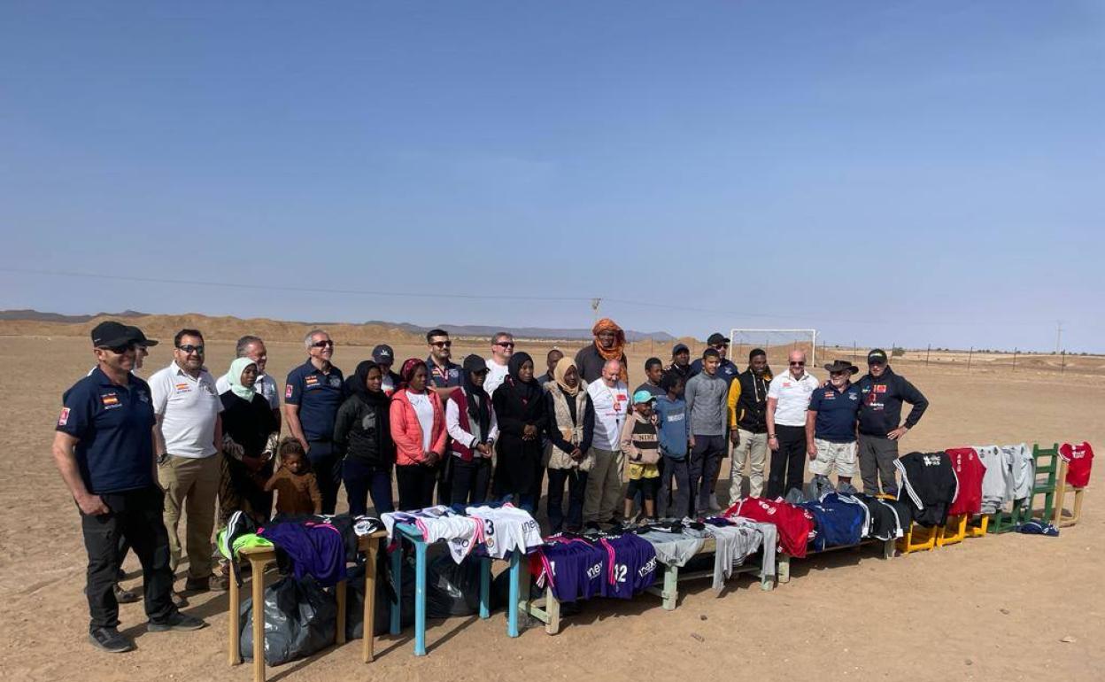 Acto de entrega de las equipaciones del Real Valladolid a la Asociación Deportiva Amal Khamilia 