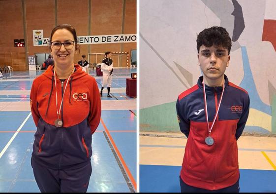 Ana María Olmos y Guillermo Frutos con sus medallas en Zamora