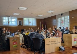 Los ediles votan uno de los puntos del orden del día