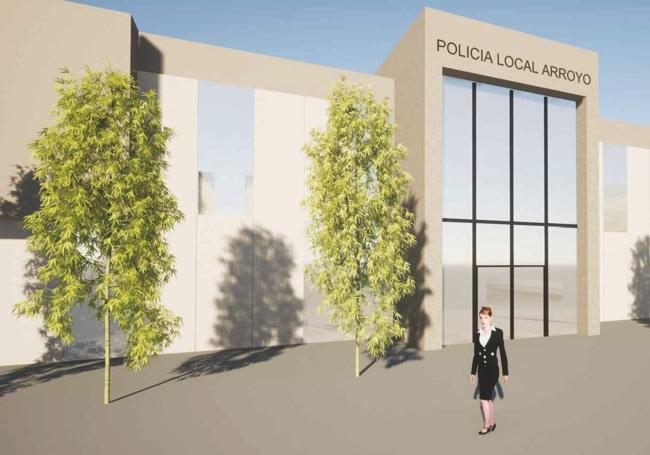 Infografía que muestra el proyecto de la comisaría de policía local de Arroyo