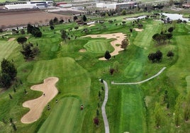 Vista aérea de los campos de golf de Sotoverde, en Arroyo de la Encomienda