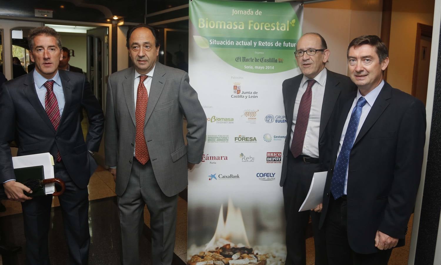 José Manuel Jiménez, dtor. gral. de Calidad Ambiental; José Ángel Arranz, Manuel López Represa, delegado de la Junta en Soria, y José Antonio Lucas, jefe del Servicio Territorial de Medio Ambiente.