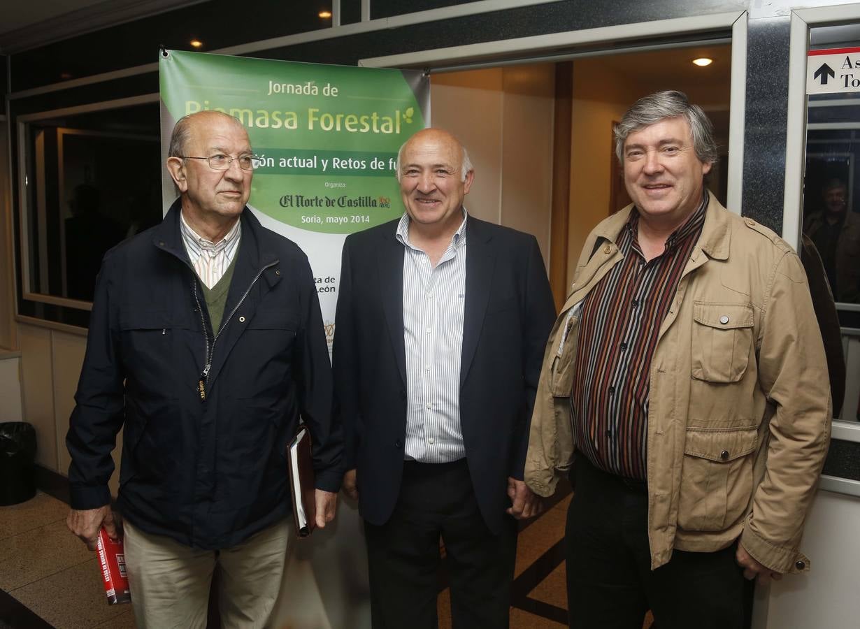 Román Martín, alcalde de Duruelo de la Sierra; Jesús María Celorrio; alcalde de San Pedro Manrique, y Paulino Herrero, alcalde de Navaleno.