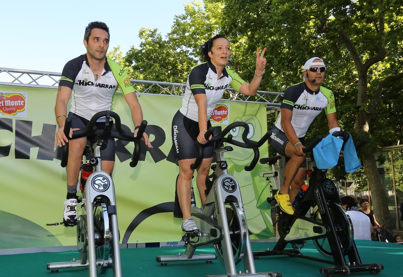 &#039;Spinning&#039; en la acera Recoletos