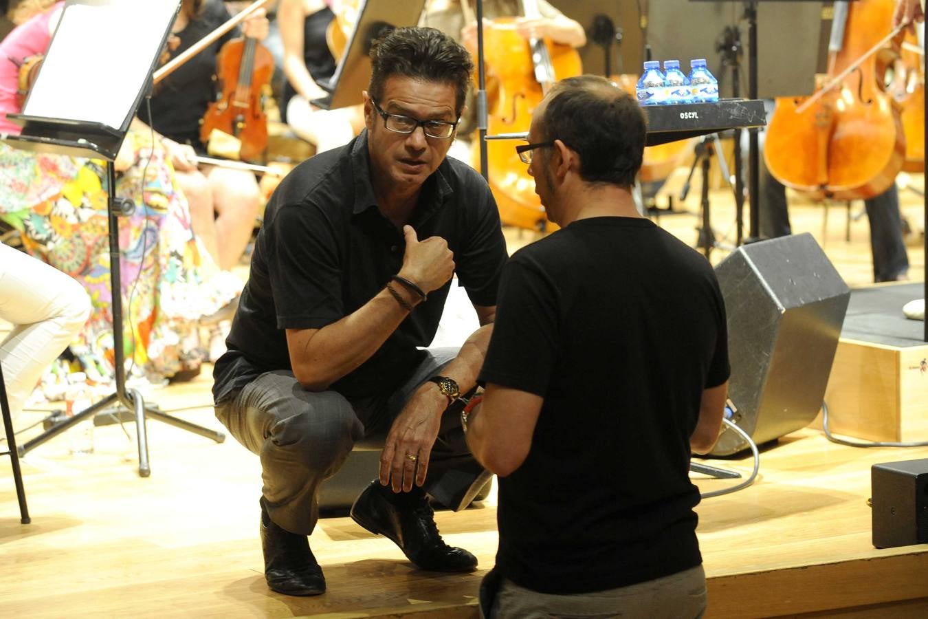 Ensayo del concierto de Santiago Auserón y la Oscyl en el Auditorio Miguel Delibes de Valladolid
