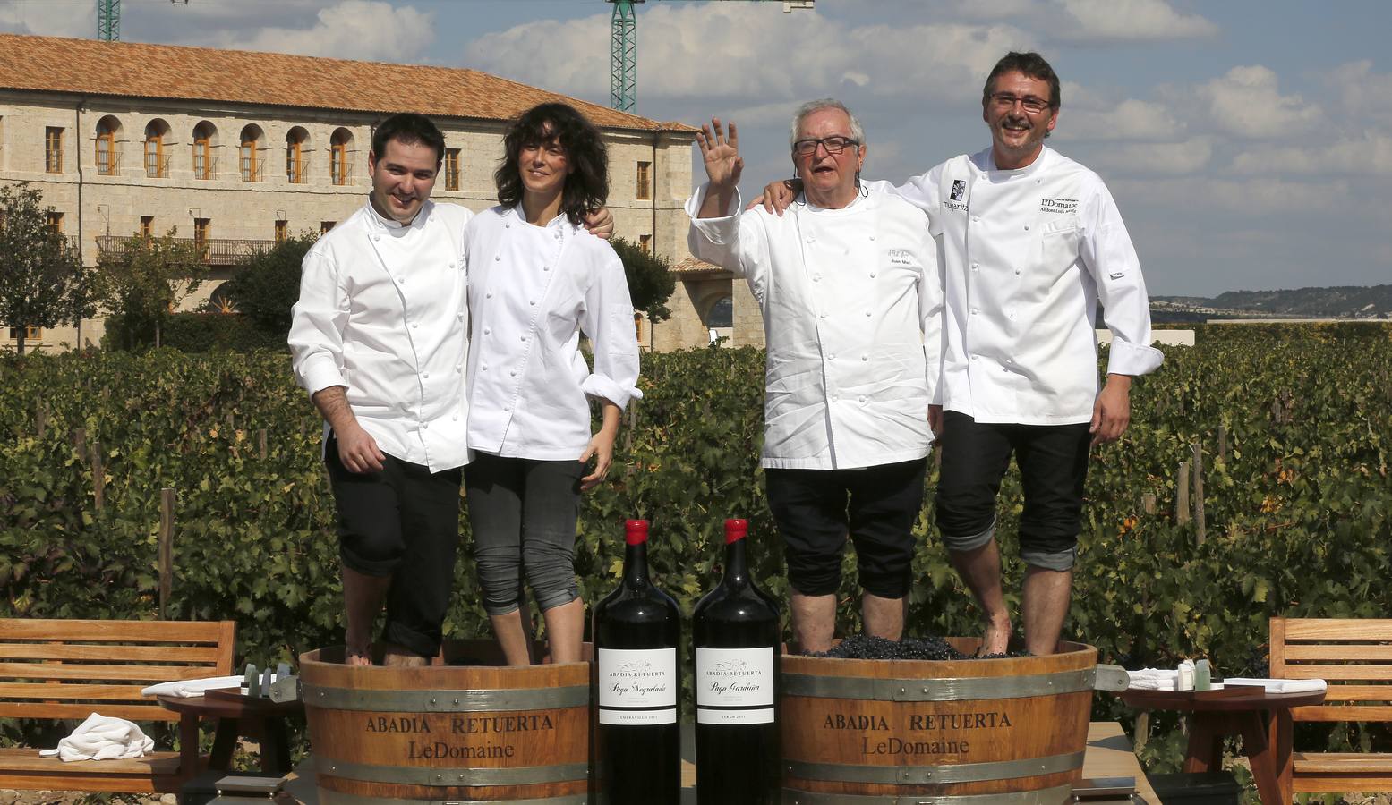Pisada de uva en Abadía de Retuerta en Sardón de Duero (Valladolid)