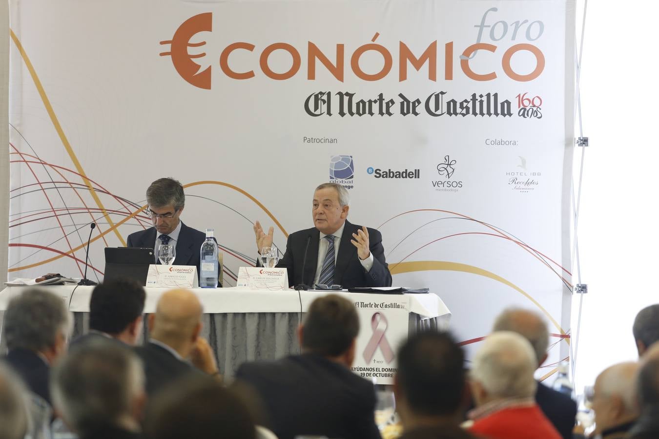El exministro de Economía,  Carlos Solchaga en el Foro Económico de El Norte de Castilla en Salamanca