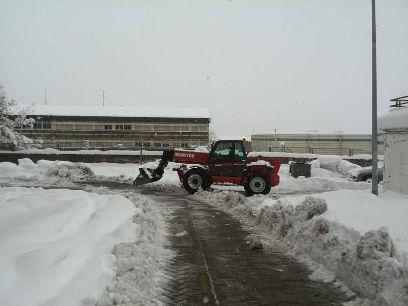 Las localidades palentinas de Aguilar de Campoo y Guardo, cubiertas por la nieve