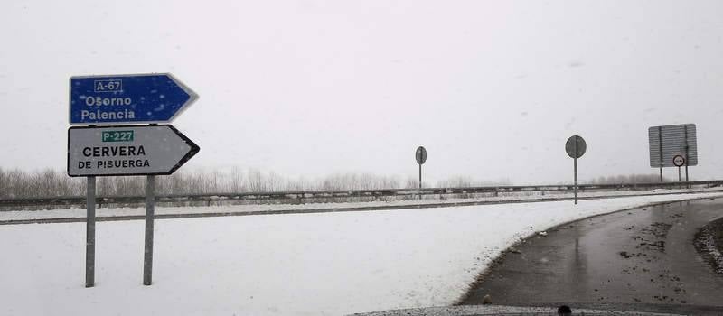 El temporal de nieve en el norte de Palencia