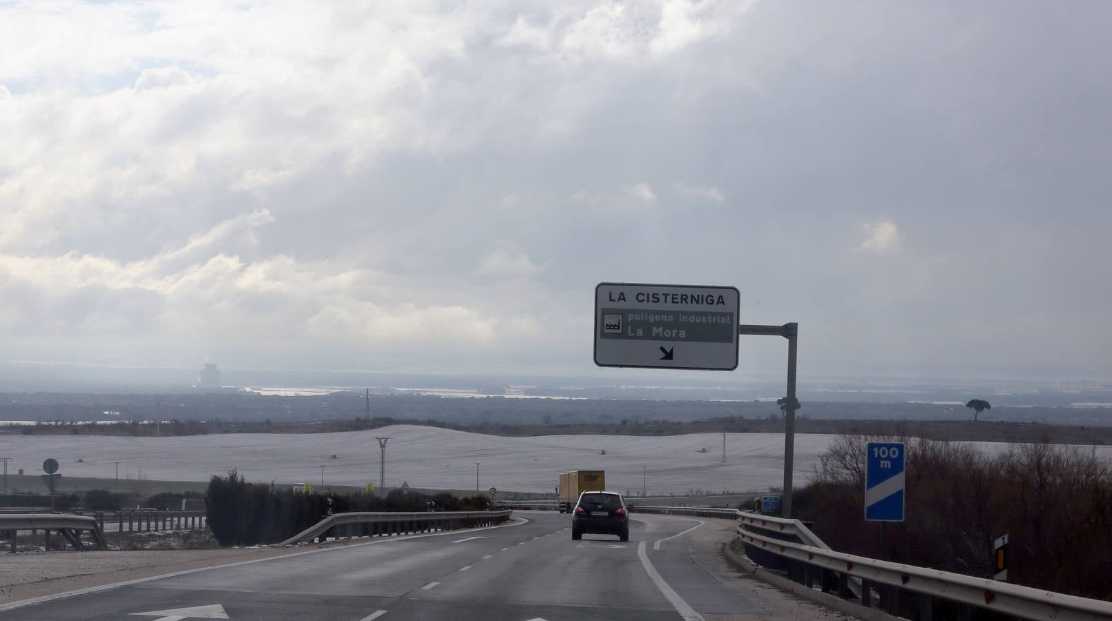 Nieve en el término de La Cistérniga.