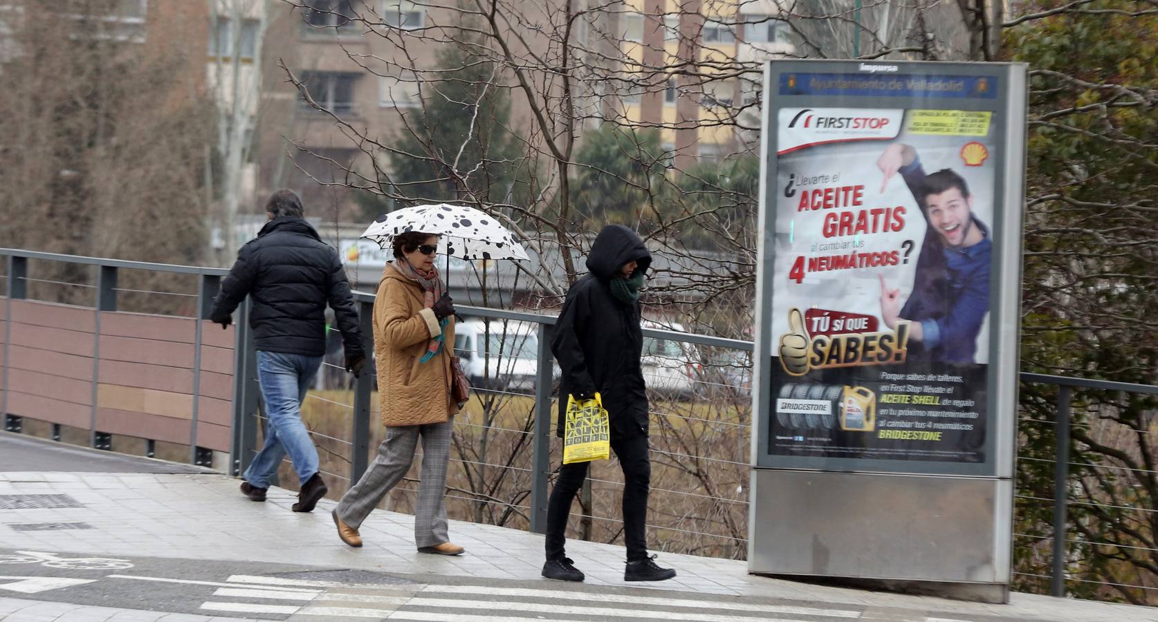 Frío y lluvia en Valladolid