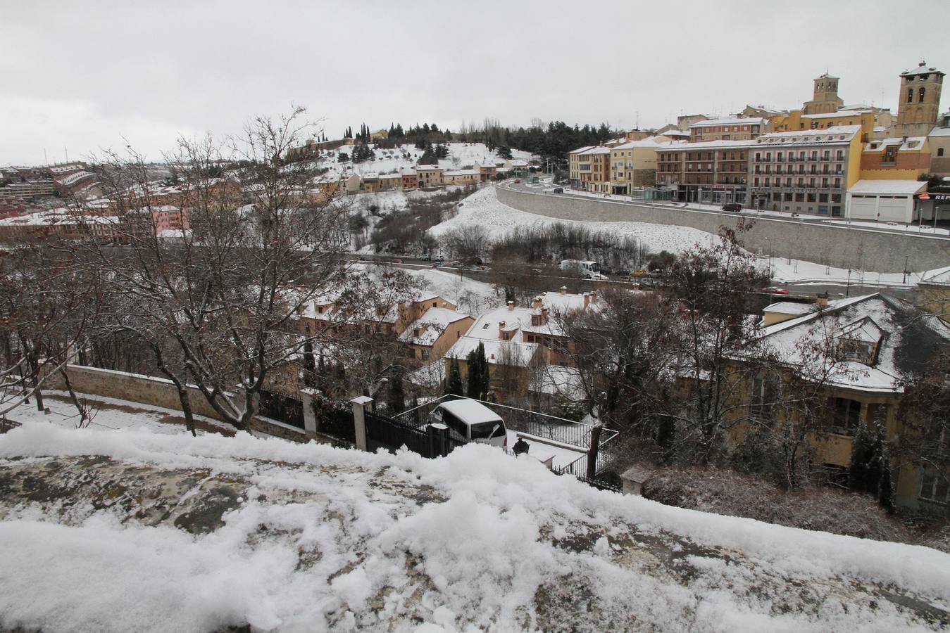Jornada del sábado con nieve en Segovia