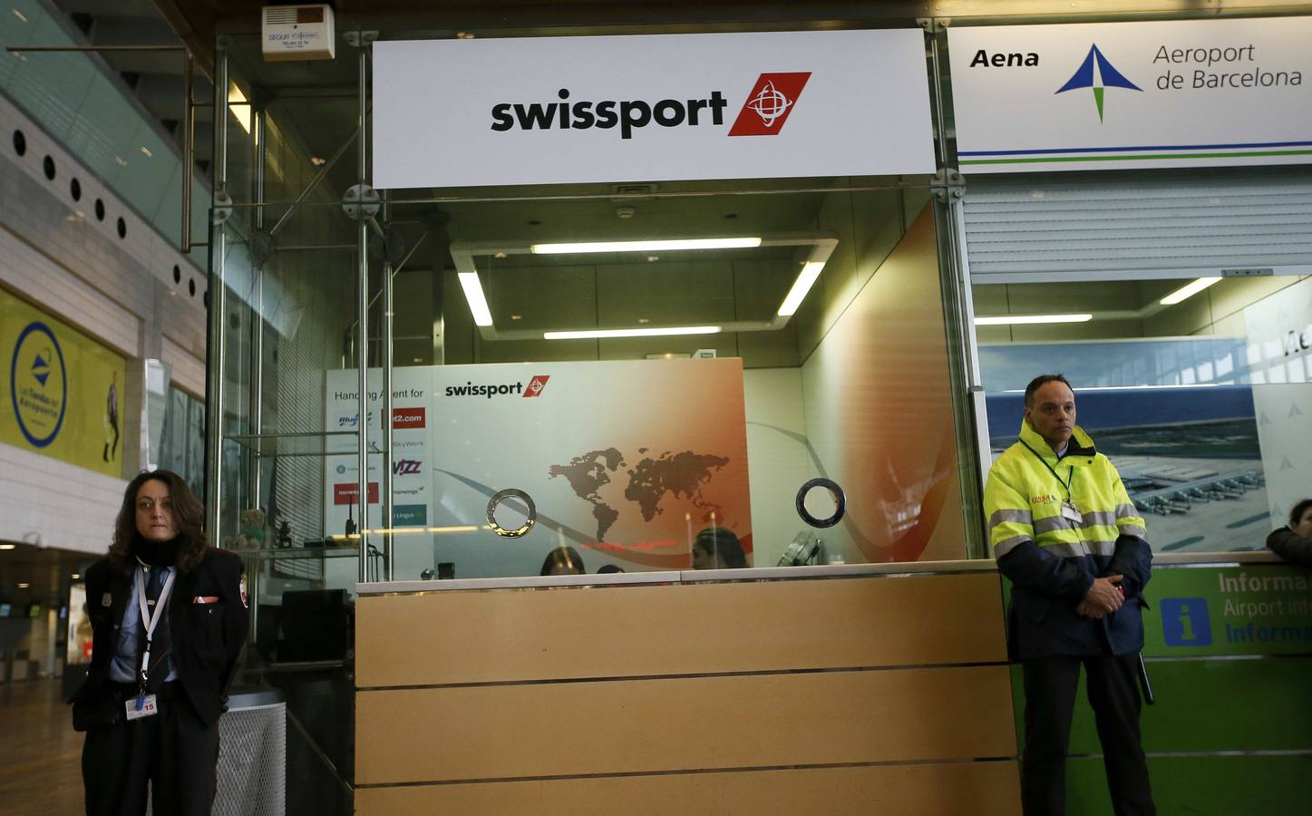 Mostrador de información de Swissport.