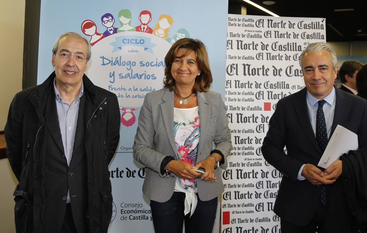 Agustín Gajate, director del Serla; Begoña Hernández, viceconsejera de Política Económica, Empresa y Empleo; y Mariano Gredilla, consejero del CES.