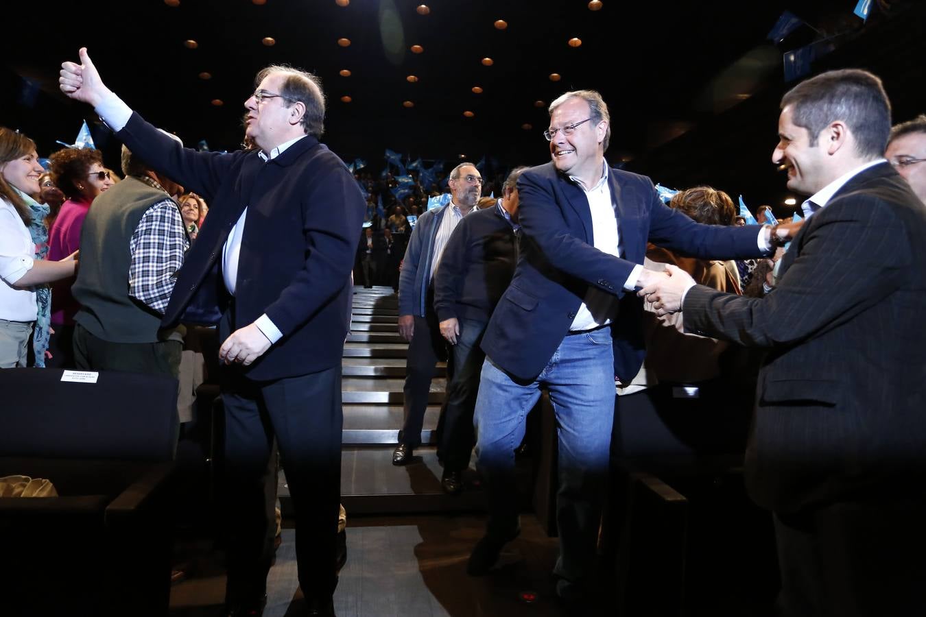 Varios mineros irrumpen en el mitin del Partido Popular en el Auditorio Ciudad de León