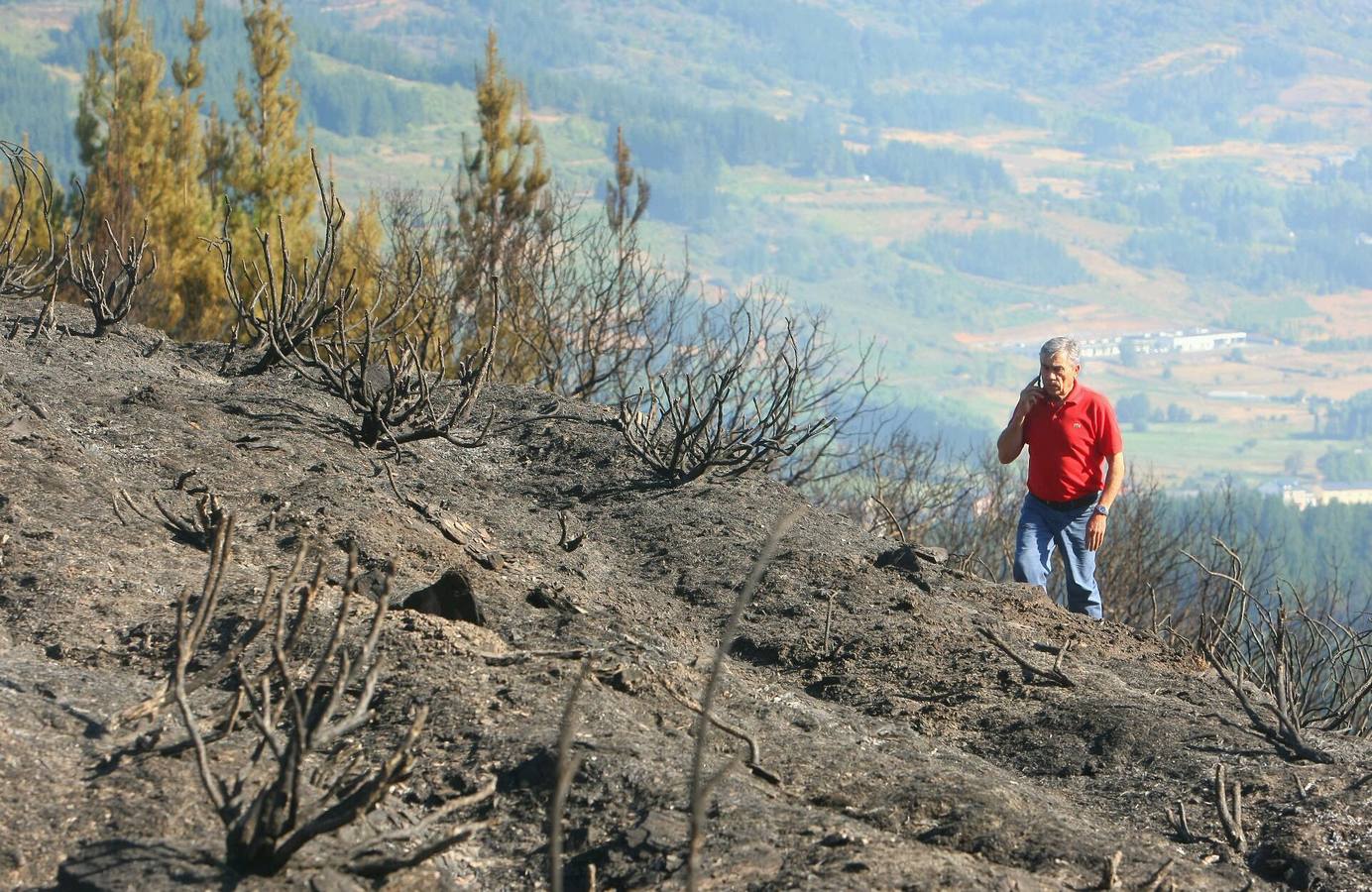 Incendio en la localidad de Vega de Espinareda (León)