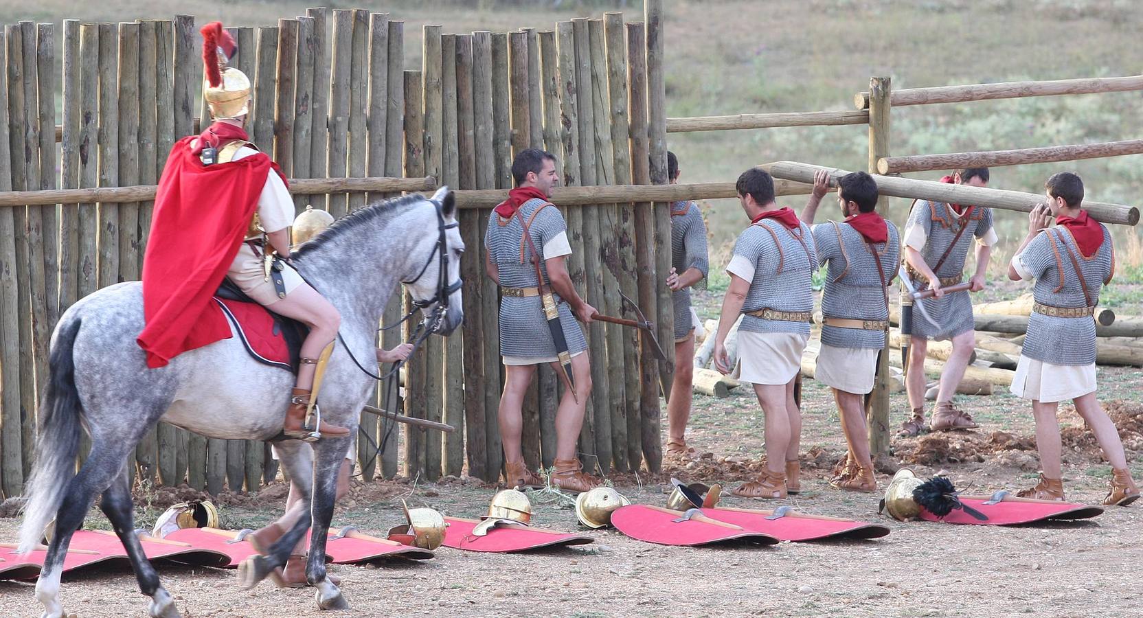 Representación del cerco de Escipión a Numancia.