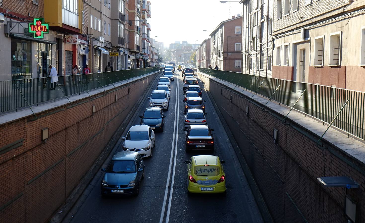 Atascos por las obras en el túnel de Labradores