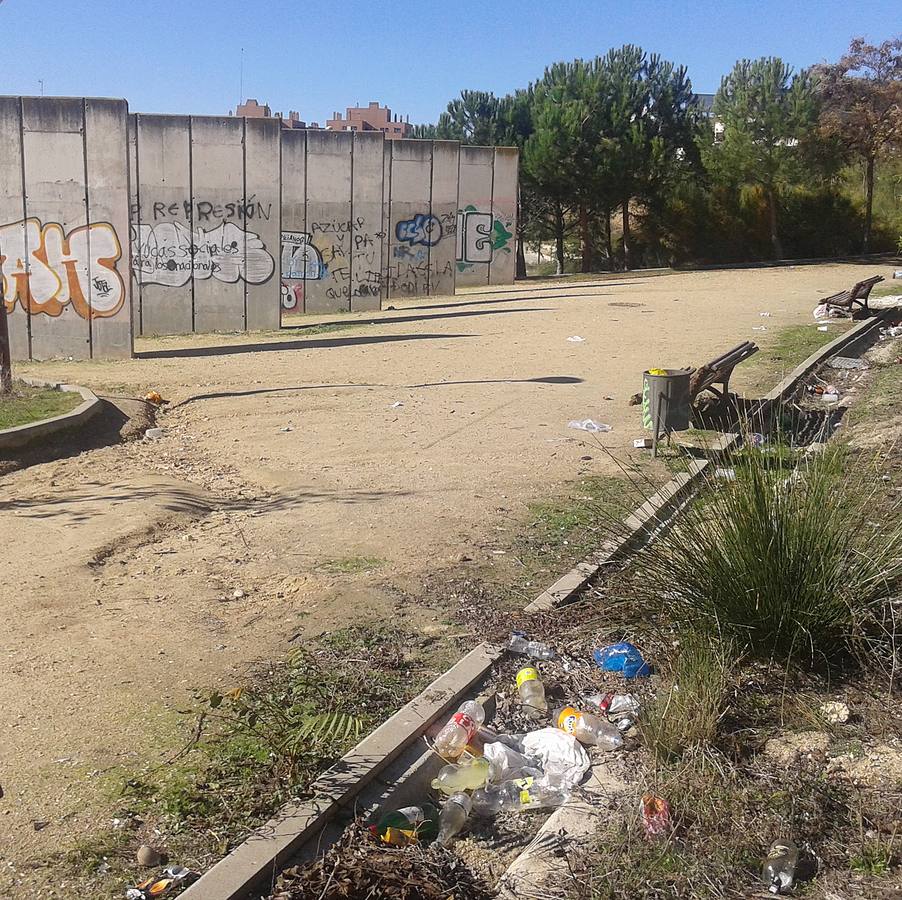 Restos de botellón en Parquesol