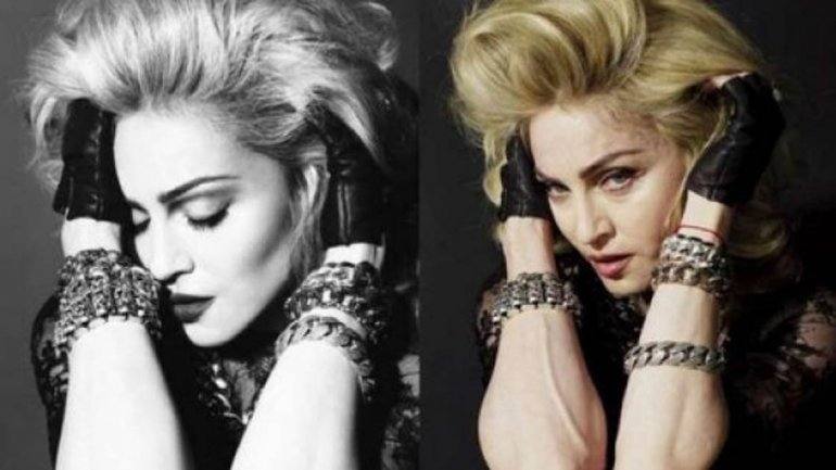 Algunas imágenes de la sesión de fotos que Madonna hizo para la revista Interview en 2010 salieron a la luz pública sin retoques. Las imágenes, además de haber sido pasadas a blanco y negro, fueron retocadas notoriamente, incluso le han hecho desaparecer venas.