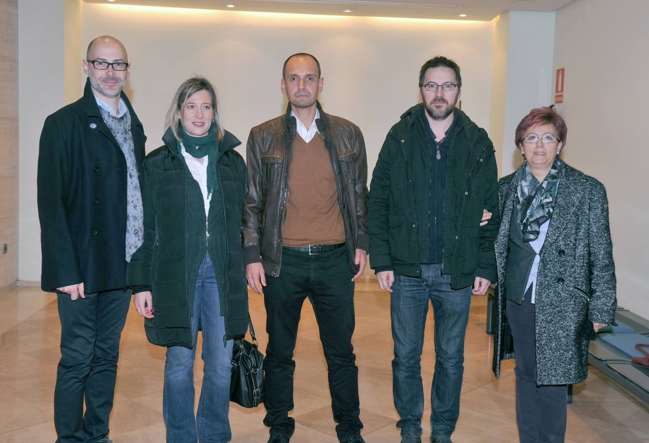 Marcos Arratia, Sara Sánchez, Óscar Hernández y Arturo Muñoz, todos ellos de UPA, junto a María Luisa Pérez, de Fademur.