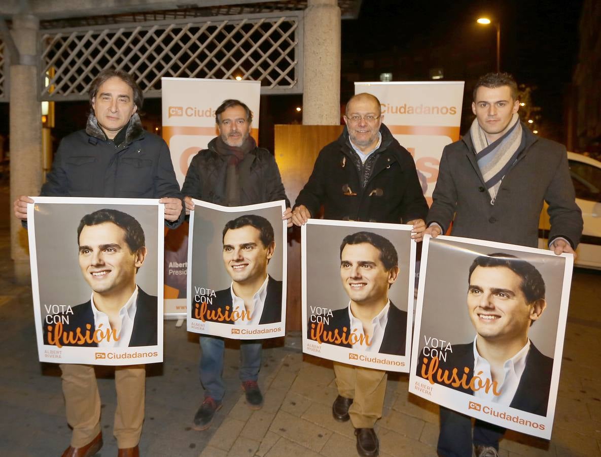 Jesús San José, Francisco Igea y Mario Rodríguez, entre otros, en el inicio de la campaña de Ciudadanos.