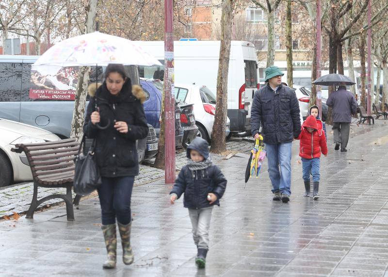 Temporal de lluvia y viento en Valladolid