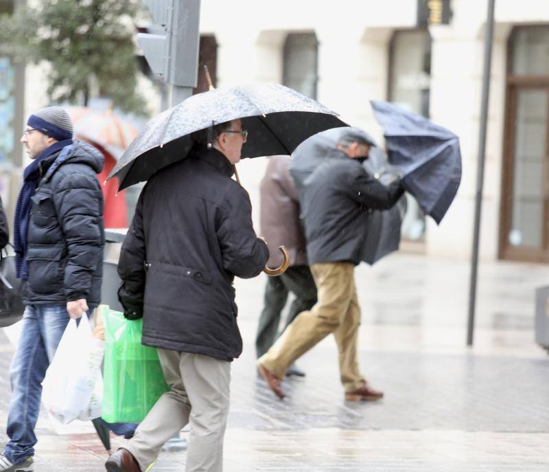 Temporal de lluvia y viento en Valladolid