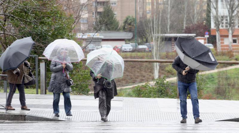 Temporal de lluvia y viento en Valladolid