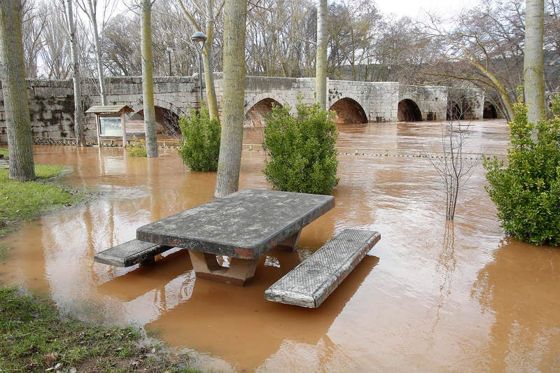 El río Arlanza a su paso por Quintana del Puente.