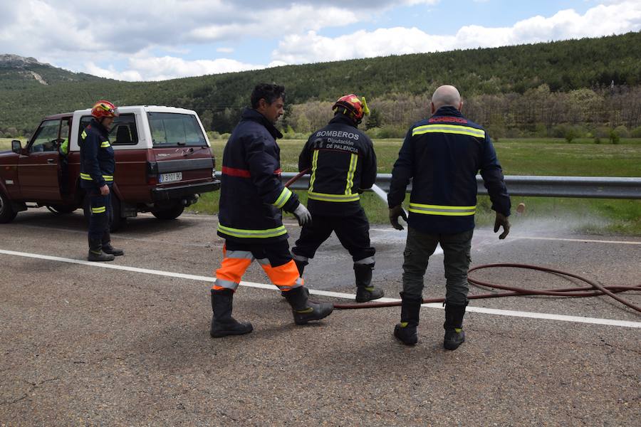 Accidente de un todoterreno entre Velilla y Guardo