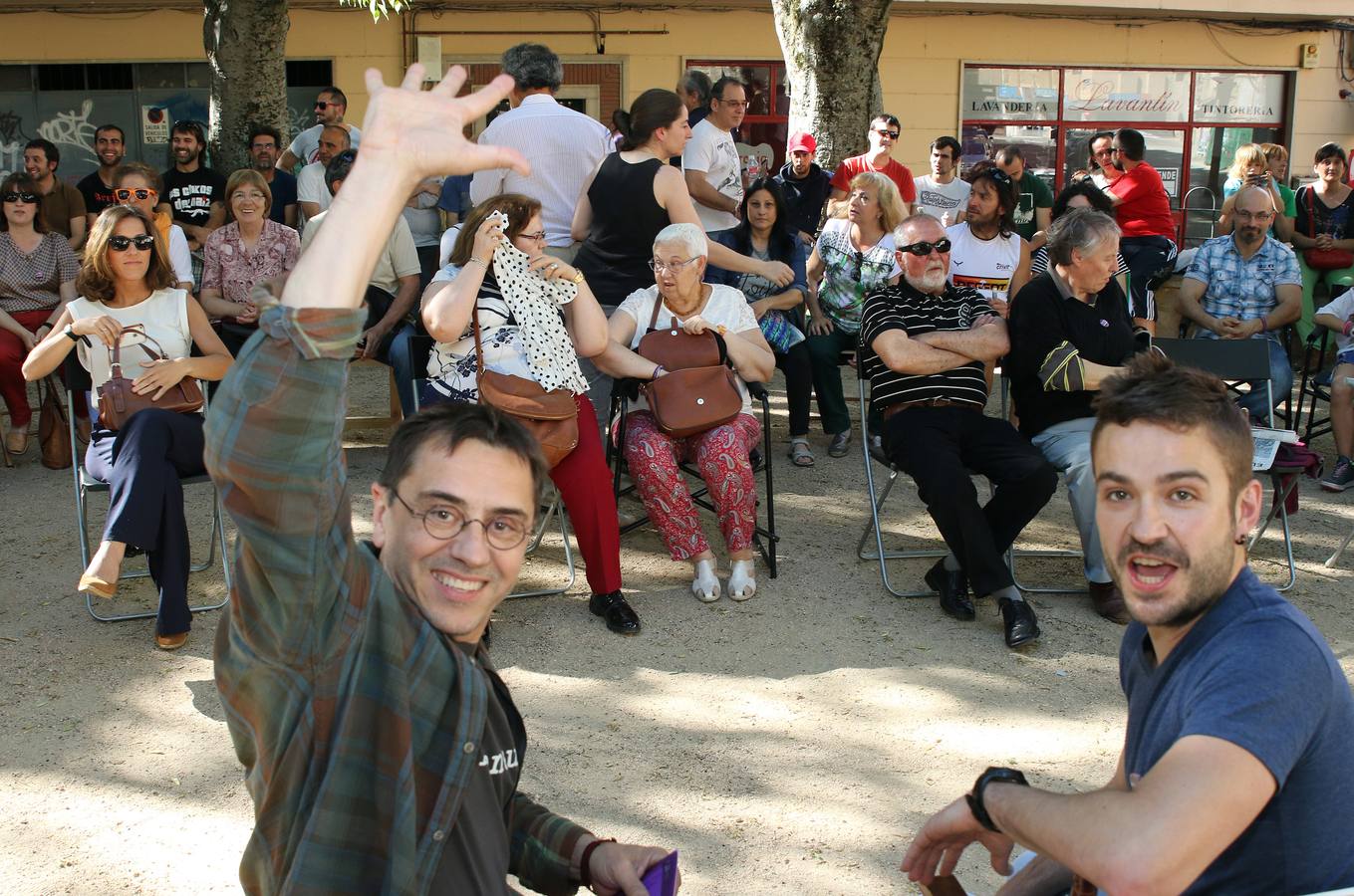 Juan Carlos Monedero participa en un acto de precampaña en Segovia