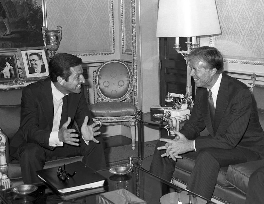 Adolfo Suárez y Jimmy Carter, durante la visita que el mandatario demócrata efectuó a España en 1980.